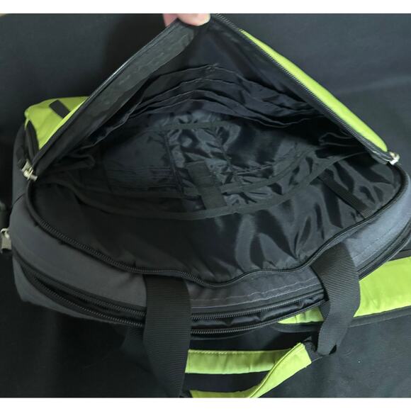 Eddie Bauer Messenger Laptop Bag Nylon Canvas Commuter Padded - Lime Green - Picture 4 of 7